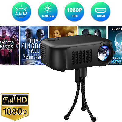 #ad Portable Projector 1080P Full HD Home Theater Cinema Video Movie HDMI USB 1500Lm $38.99