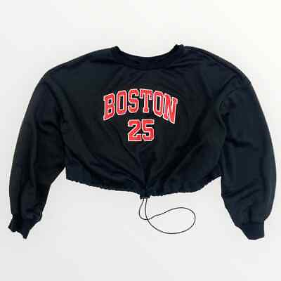 #ad Shein Curve Sweatshirt Women’s 0XL Black Red Graphic Boston 25 Long Sleeve $12.00