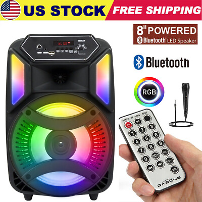 #ad 8quot; 1000W Portable Bluetooth Speaker Subwoofer Heavy Bass Sound System Party FM $34.99