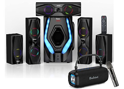 #ad 1200W Surround Sound System 10quot; Subwoofer Home Theater amp; 60W Bluetooth Speaker $145.99