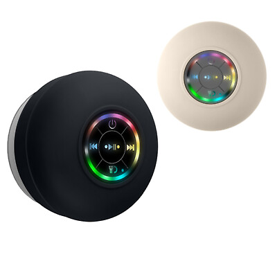 #ad Waterproof Bluetooth Speaker RGB Light Bathroom Audio Wireless Shower Speakers $9.58
