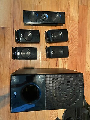 #ad LG Surround Speaker System 4 L R Center Speaker Bar and Subwoofer $55.00