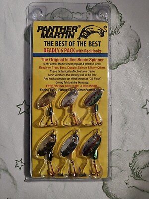 #ad Panther Martin Best Deadly 6 Pack for Trout Red Hook Spinners Size 2 amp; 4 $23.00