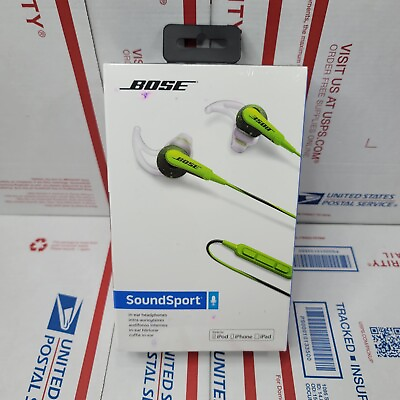 #ad BOSE SoundSport In Ear Headphones Wired Apple Controls Mic Energy Green SEALED $299.99