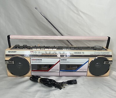 #ad SHARP WQ 272 Cassette Recorder BOOMBOX Rare White Pink Color Read Description $69.98