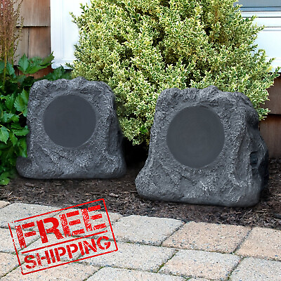 #ad Free Rock Outdoor Speakers With Bluetooth Wireless Waterproof Garden Pair System $167.89