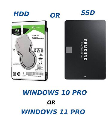 #ad 1TB HDD SSD 2.5quot; SATA Hard Drive for Laptop with Win 10 Win 11 Pro Pre installed $28.95
