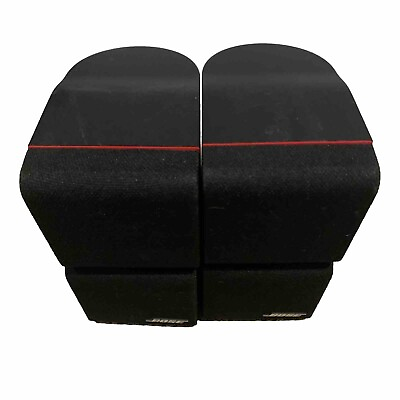 #ad Two Bose Red Line Double Cube Satellite Lifestyle Acoustimass Speakers Black $45.99