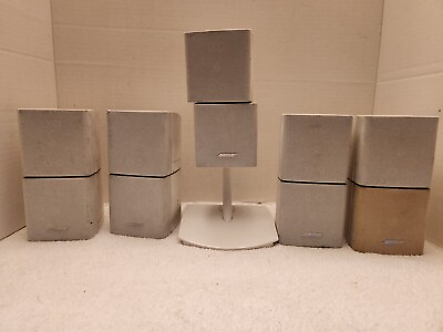 #ad 5 Bose 2002 Double Cube White Speakers Surround Acoustimass Lifestyle $99.99