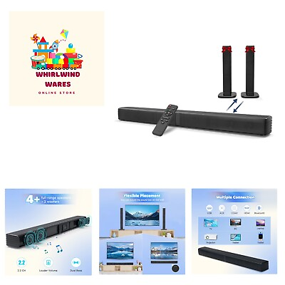 #ad Sound Bar Bass Speakers for Smart TV with Dual Subwoofer 3D Surround Sound S... $125.99