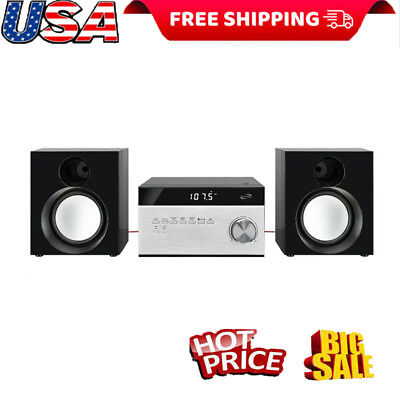 #ad Home Music System with Bluetooth Wireless 2 Channel Stereo Sound CD Player NEW $72.86