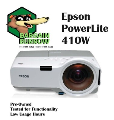 #ad Epson PowerLite 410W 2000 Lumens Multimedia Projector Pre Owned 2501 hours $28.00