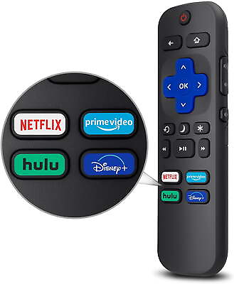 #ad Universal TV Remote Control for All Roku TV TCL Hisense Sharp Netflix Disney $13.99