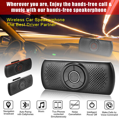 #ad Wireless Bluetooth Speakerphone Speaker Phone Visor Clip Hands Free Car Kit USA $17.79