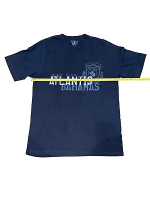 #ad Atlantis Bahamas Super Soft Mens T Shirt Navy Blue Size Medium Lightly Worn $14.99