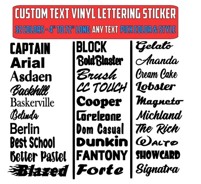 #ad Custom Text Vinyl Lettering Sticker Decal Personalized ANY TEXT ANY NAME 2 $1.89