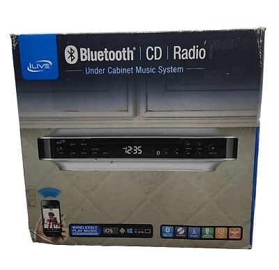 #ad iLive Wireless Under Cabinet Bluetooth CD Radio Music System IKBC384S $49.95
