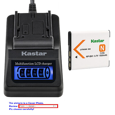 #ad Kastar Battery LCD Quick Charger for Sony NP BN1 BN1 NPBN1 amp;B Sony Type N Series $26.99
