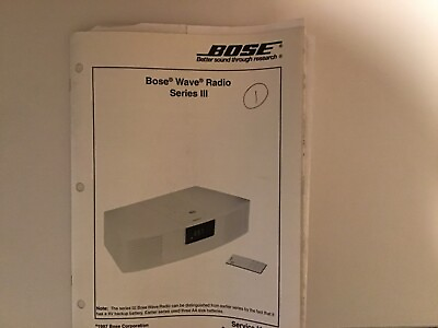#ad Bose WAVE RADIO SERIES III SERVICE REPAIR MANUAL original. $20.99