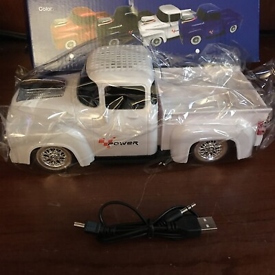 #ad LED Classic Truck Speaker Mini Music Car Bluetooth Wireless ws 538bt White $36.99