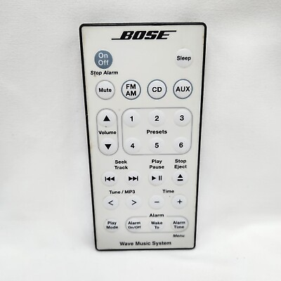 #ad Bose Wave Music System Remote Control Genuine White CD FM AM MP3 Radio Sound $10.49