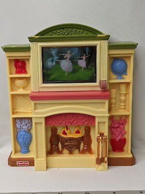 #ad #ad Fisher Price Loving Family Fireplace Tv Sounds 2006 Dollhouse $9.86