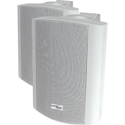 #ad NEW 2 5.25quot; 70V Outdoor White Speaker Pair Wall Mount Weather Resistant Patio $99.99
