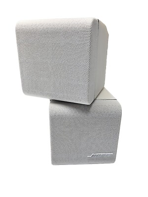 #ad Nice Clean BOSE Double Cube Speaker White with RCA Cable Connect $23.96