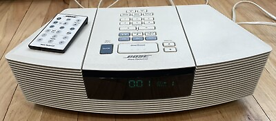 #ad Bose AWRC 1P Wave Stereo CD Player amp; AM FM Radio w Remote White READ $79.95