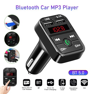 #ad In Car Bluetooth FM Transmitter Radio MP3 Wireless Adapter Car Kit USB Charger $6.99