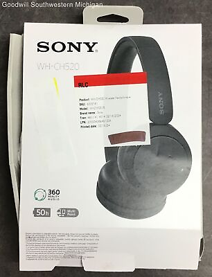 #ad UNTESTED Sony Bluetooth Headphones WH CH520 PreOwned Used Lights Up $25.99