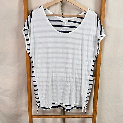 #ad Witchery At Home Top Womens Medium White Striped Back Sleeveless Relaxed Fit AU $17.09
