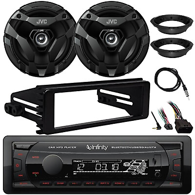 #ad Infinity Receiver 2x 6.5quot; 300W Speakers w Antenna Adapters Harley Install Kit $137.99