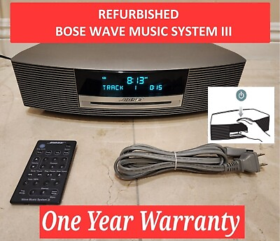 #ad BOSE Wave Music System III AM FM Radio CD Player w Remote Silver *Refurbished* $539.00