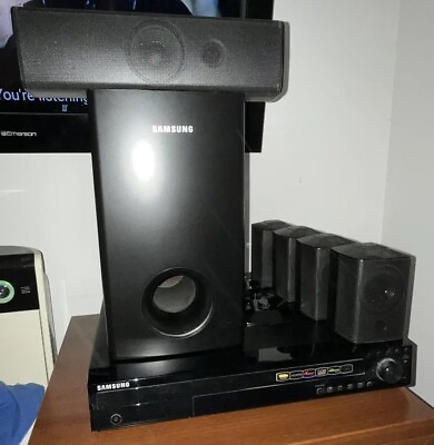 #ad Samsung Home Theater System 5 disc DVD Player Subwoofer Center amp; 4 Speakers $75.00