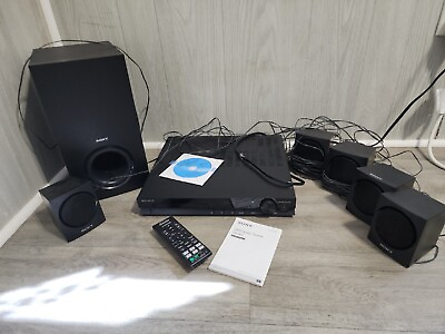 #ad Sony DVD Home Theater System DAV TZ130 Bundle Remote Speakers Subwoofer Tested $94.99