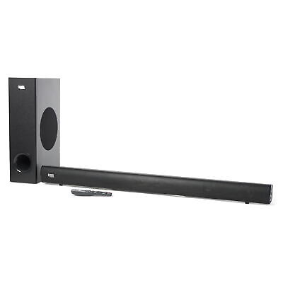 #ad Acoustic Audio by Goldwood 2.1 Channel Sound Bar for TV w Wired Sub AASB1102W $69.88