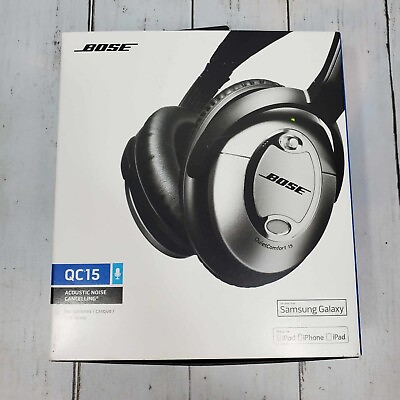 #ad Bose QuietComfort 15 Noise Cancelling Headphones QC15 Silver Black With Case $249.99