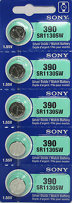 #ad 5 Sony Silver Oxide SR1130SW SR1130W SR1130 1.55V Watch Battery $9.39