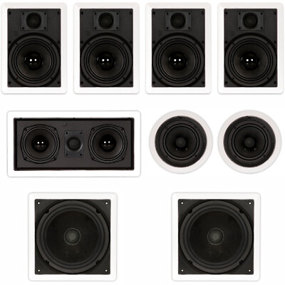 #ad Theater Solutions TST67 Flush Mount 7.2 Speaker Set 6.5quot; In Wall and Ceiling $327.99