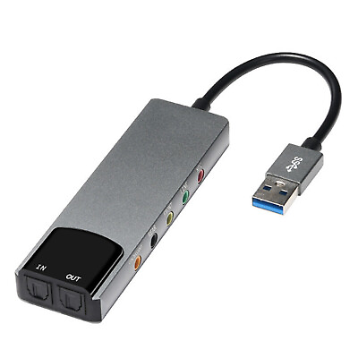 #ad 12Mbps USB 5.1 Channel External Audio Sound Card SPDIF Optical for PC Laptop $14.13