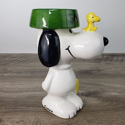 #ad Vintage 1966 Snoopy Come Home amp; Woodstock Ceramic Planter Vase signed SCHULTZ $34.95