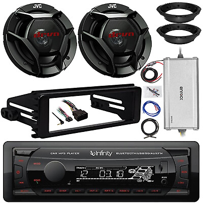 #ad Infinity Receiver 2x 6.5quot; 300W Speaker Amp w Kit Harley Install Kit Adapters $261.49