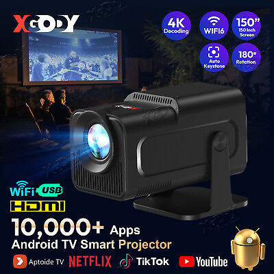 #ad XGODY Projector HY320 4K Native 1080P 150quot; LED Video Home Theater Cinema HDMI US $99.99
