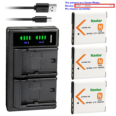 #ad Kastar Battery LTD2 Charger for Sony NP BN1 BN1 Sony Type N Sony BC CSN BC CSNB $9.99