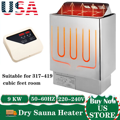 #ad 9KW Electric Sauna Heater Stove Dry Sauna Stove 220V 240V External Control New $379.98