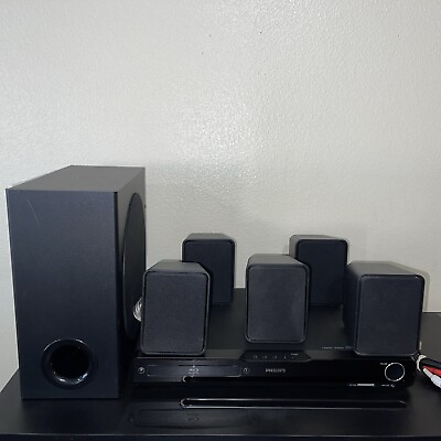 #ad Philips HTS3051BV F7 Blu Ray 5.1 Home Theater System w Remote Black Tested $150.00