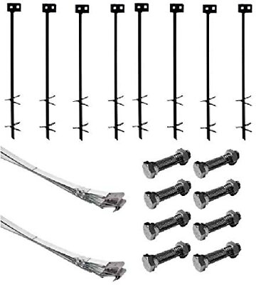 #ad Mobile Home Part Set of 8 Auger Anchors; 8 8 ft Tie Down Strap amp; 8 Bolts $209.95