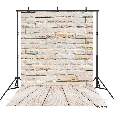 #ad Brick Wall Wooden Floor Photo Backdrop Vinyl Photography Backgrounds Photoshoot $9.99