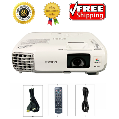 #ad Epson PowerLite 98H 3LCD Projector 3000 ANSI H687A HDMI MHL Crestron w Bundle $119.59